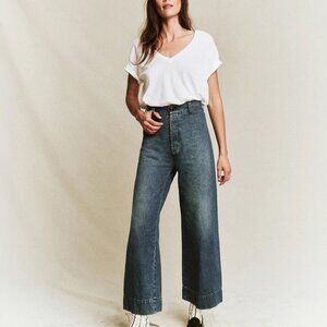 THE GREAT.  Seafair Wide Leg Blue Jeans Marina Wash Size 27